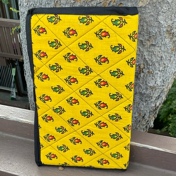 Women working together NEW journal handmade yellow quilted tribal book cover - Picture 2 of 13